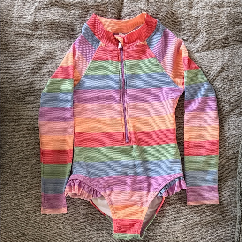 Cotton On Multicolor Striped Kids Swim Rashguard